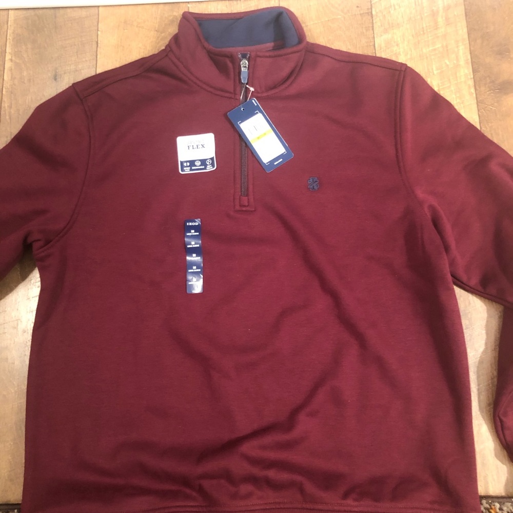 Maroon/Navy Izod quarter zip sweater